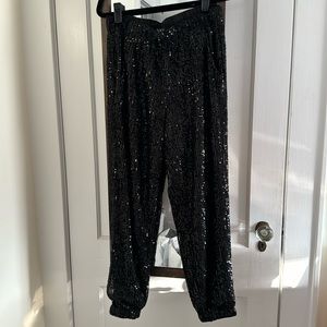 LOFT Black Sequin Jogger